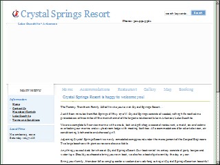 Web site www.crystalspringsresort.com, Crystal Springs Resort